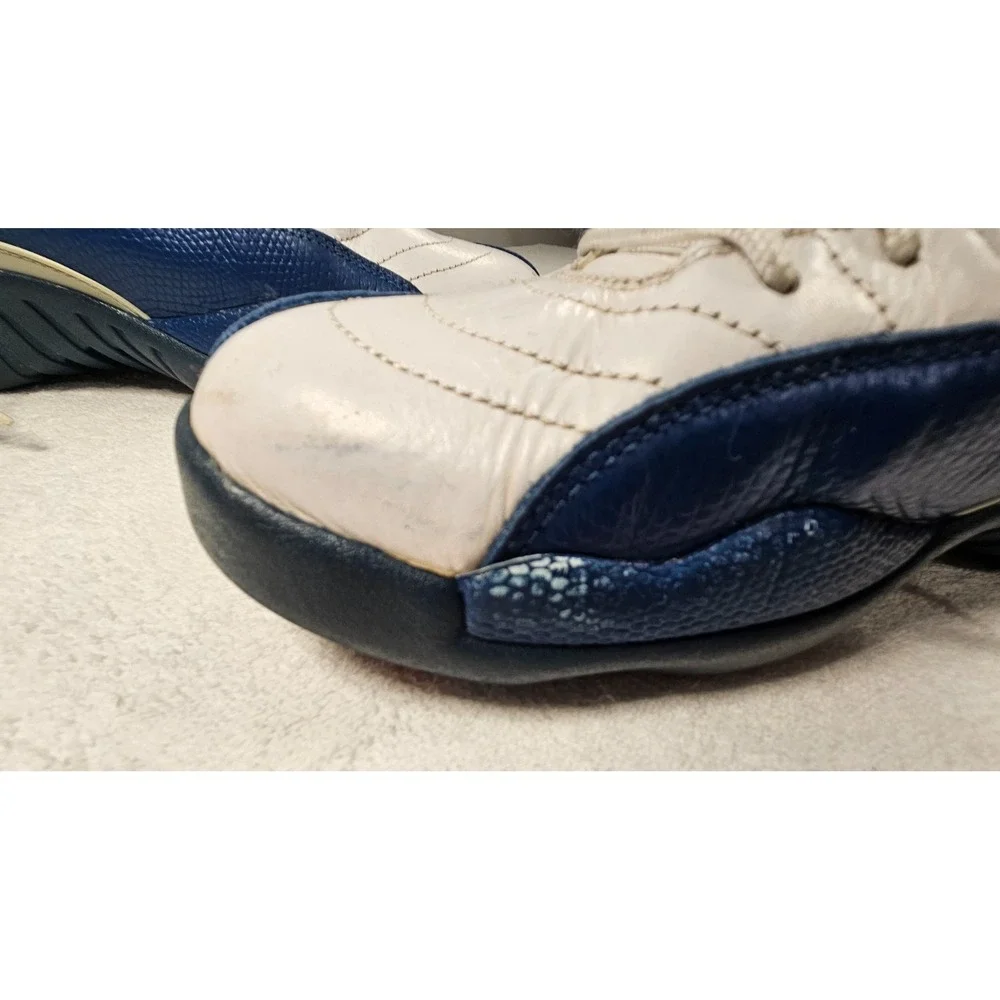 Jordan 12 Retro White Blue Men's Size 12 Basketball Sneakers Shoes